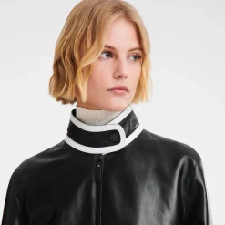 Hot Longchamp Blouson En Cuir Noir
