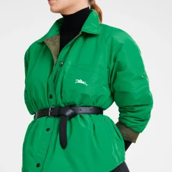 Discount Longchamp Blouson Ouatiné Kaki/Vert