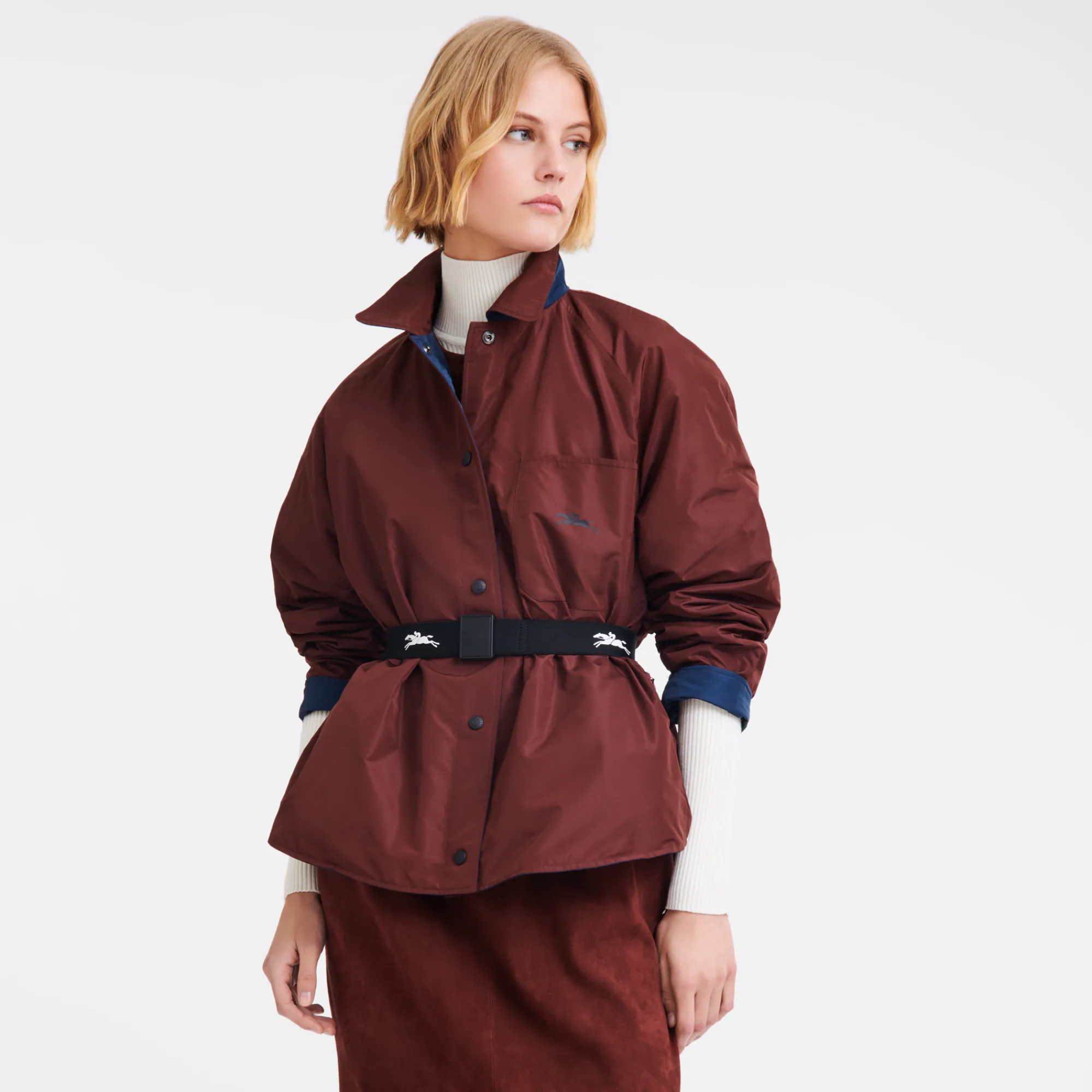 Hot Longchamp Blouson Ouatiné Marine/Bordeaux