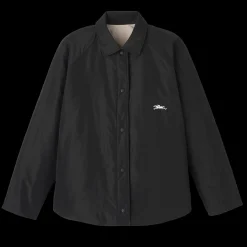 Hot Longchamp Blouson Ouatiné Noir/Acajou