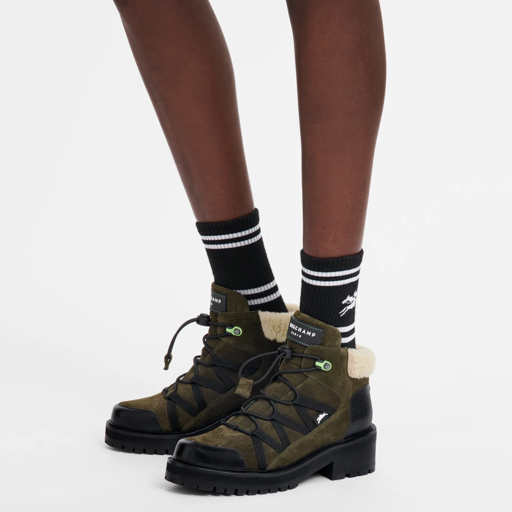Discount Longchamp Boots La Baroudeuse Kaki