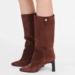 New Longchamp Bottes à Talon Allure Bordeaux