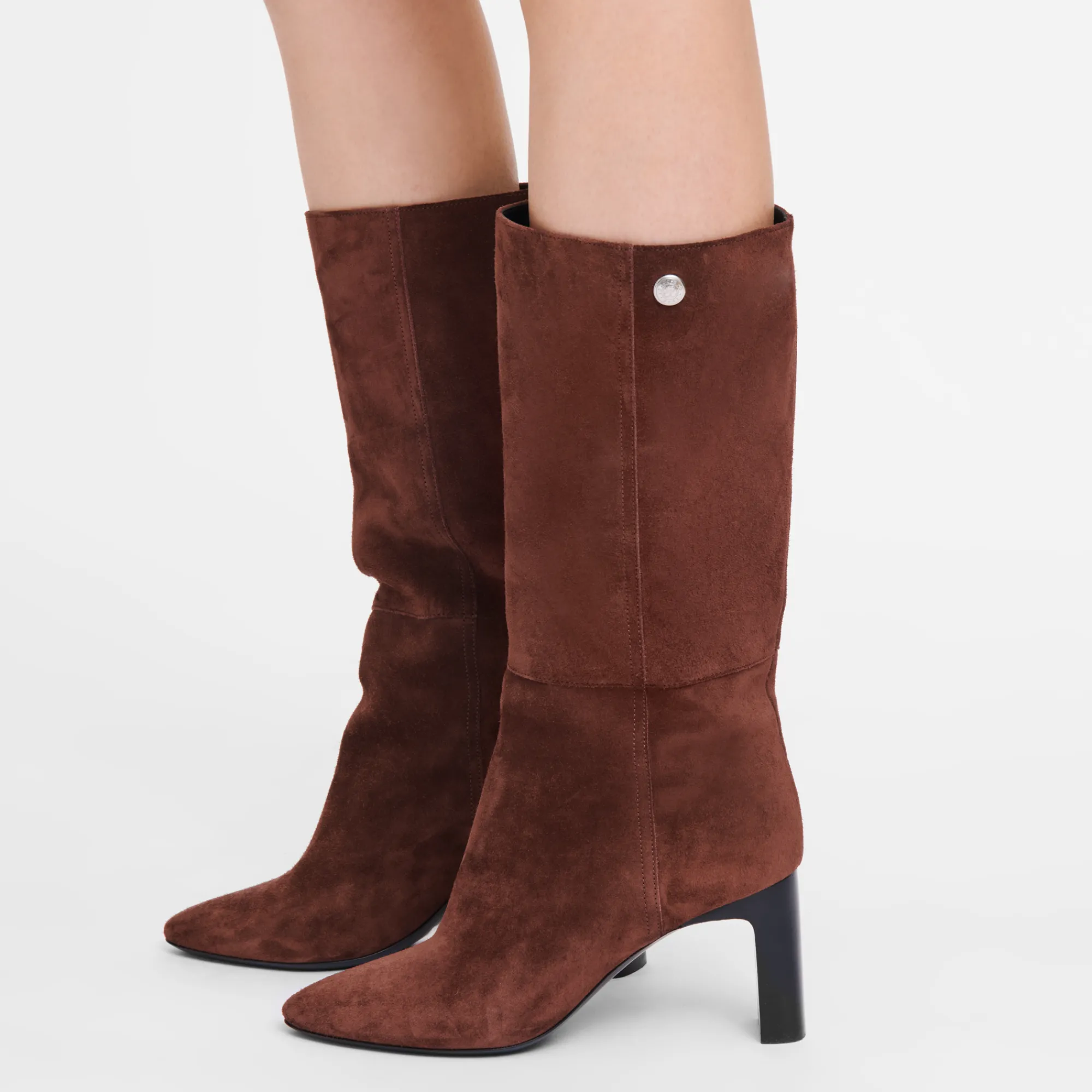 New Longchamp Bottes à Talon Allure Bordeaux