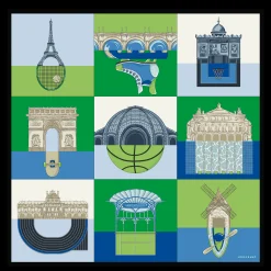 Online Longchamp Carré De Soie 90 Energic City Vert