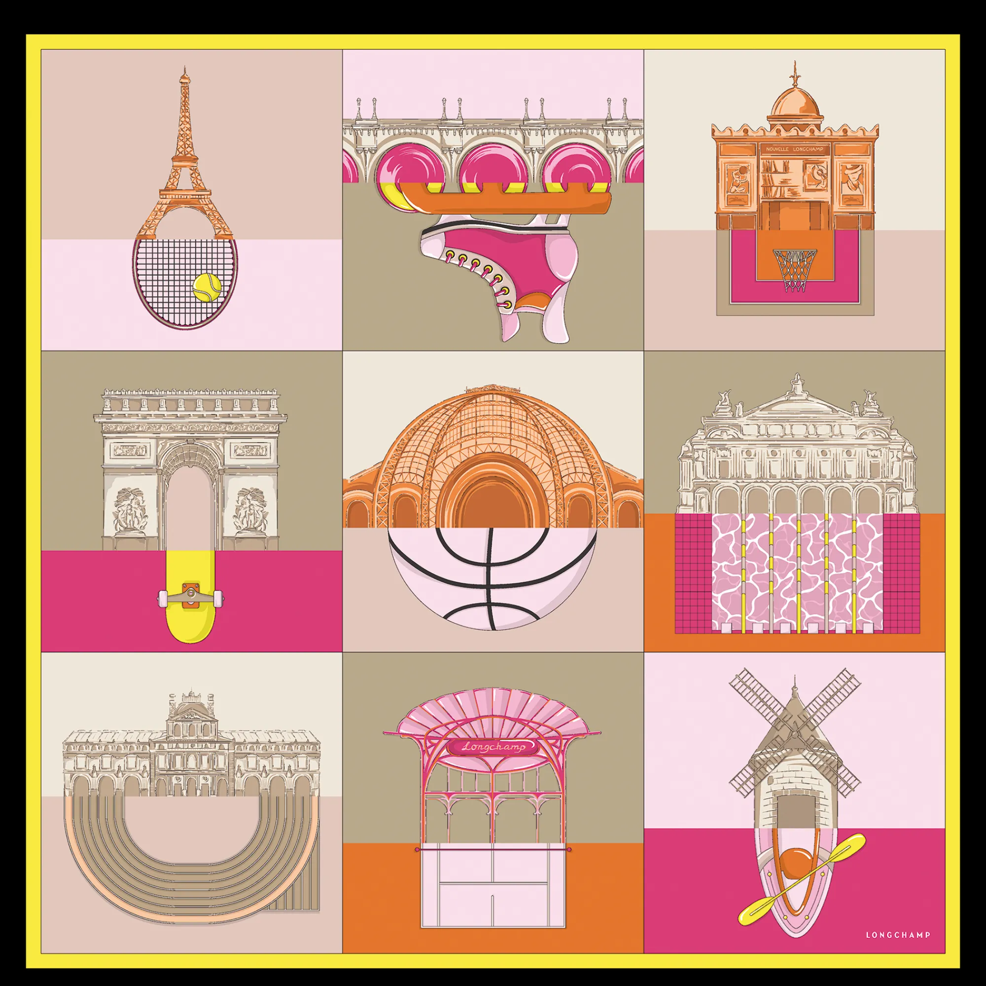 Online Longchamp Carré De Soie 90 Energic City Nude