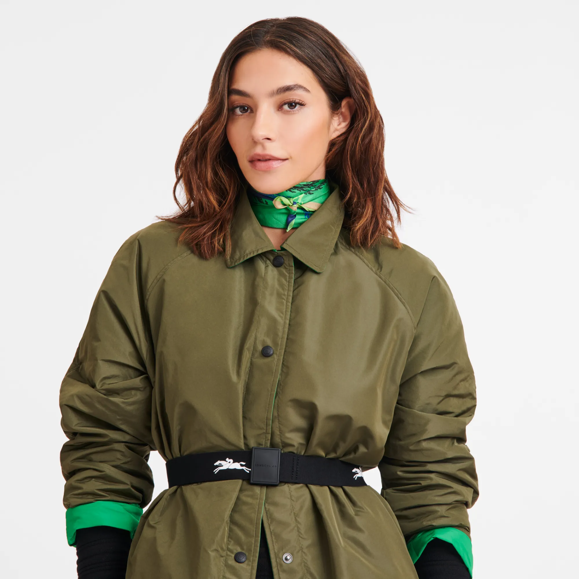 Sale Longchamp Carré De Soie 50 Manège Vert