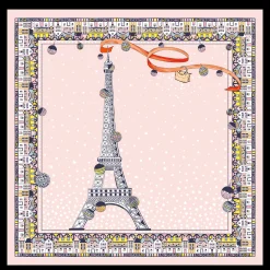 New Longchamp Carré De Soie 50 Tour Eiffel Noël Nude