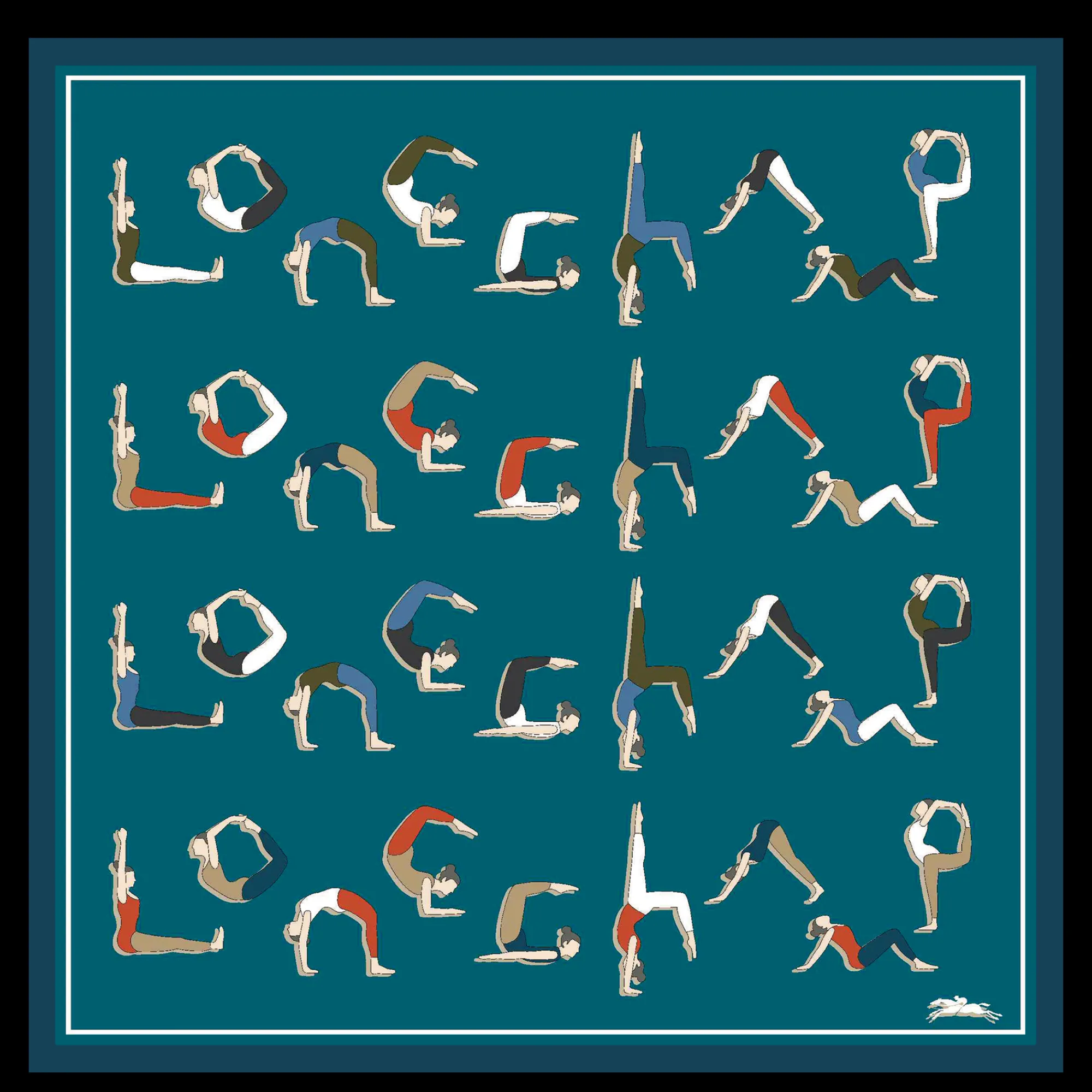 Discount Longchamp Carré De Soie 50 Yoga Paon