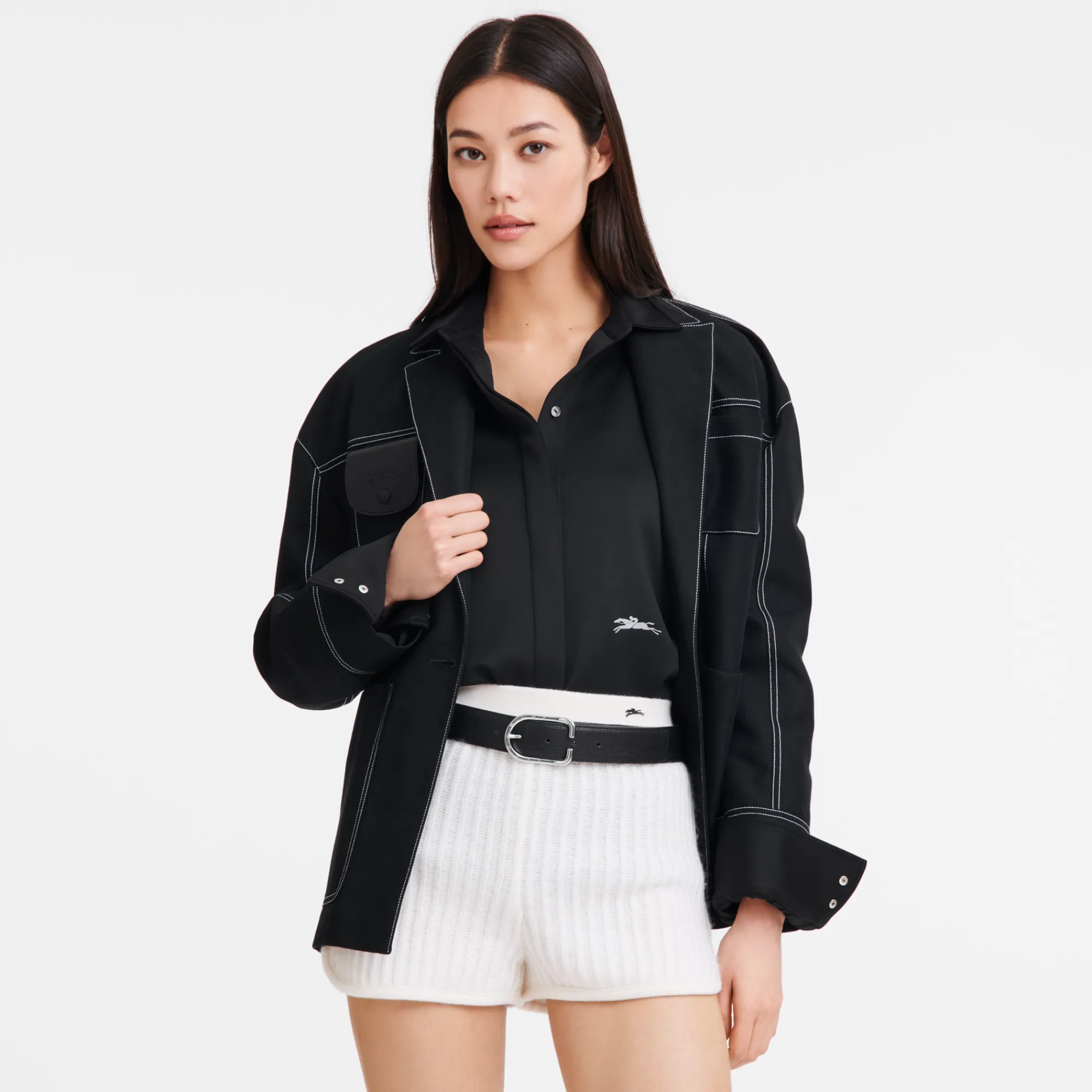 Outlet Longchamp Ceinture Femme Le Foulonné Noir
