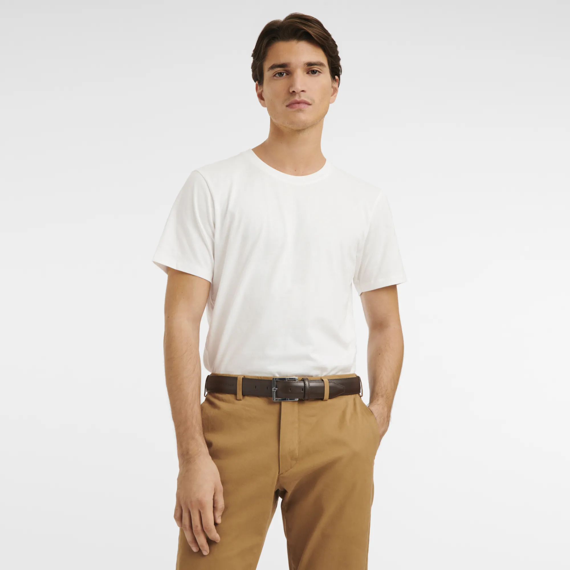 Discount Longchamp Ceinture Homme Végétal Moka