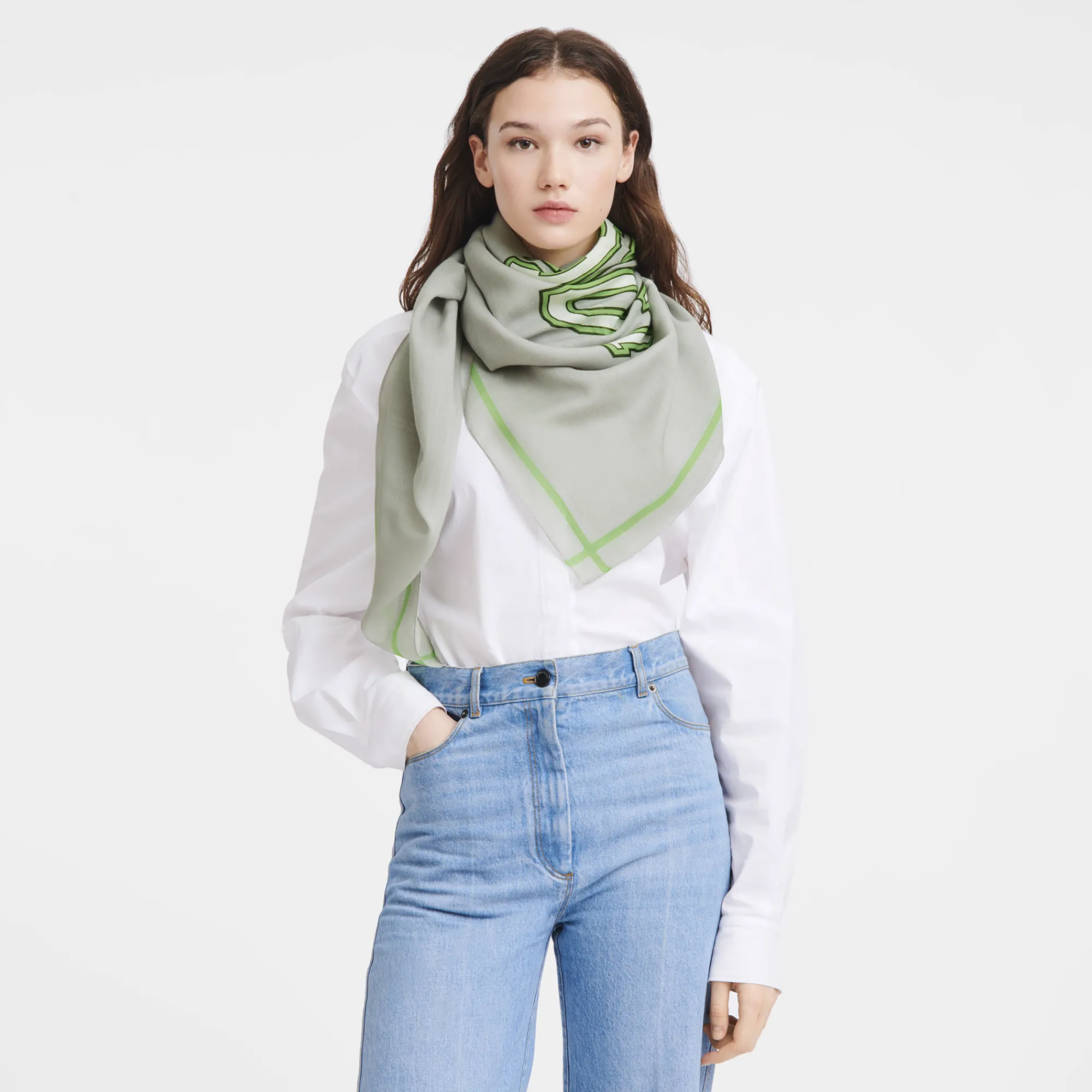 Sale Longchamp Écharpe Le Pliage Université Gris