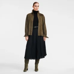 Clearance Longchamp Chemise En Cuir Kaki