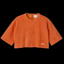 Hot Longchamp Crop Top En Cuir Orange