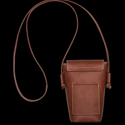 New Longchamp Etui Téléphone Avec Cordon Épure Brun