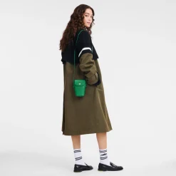 Sale Longchamp Etui Téléphone Avec Cordon Épure Vert