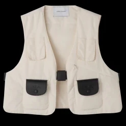 Online Longchamp Gilet Sans Manche Ecru