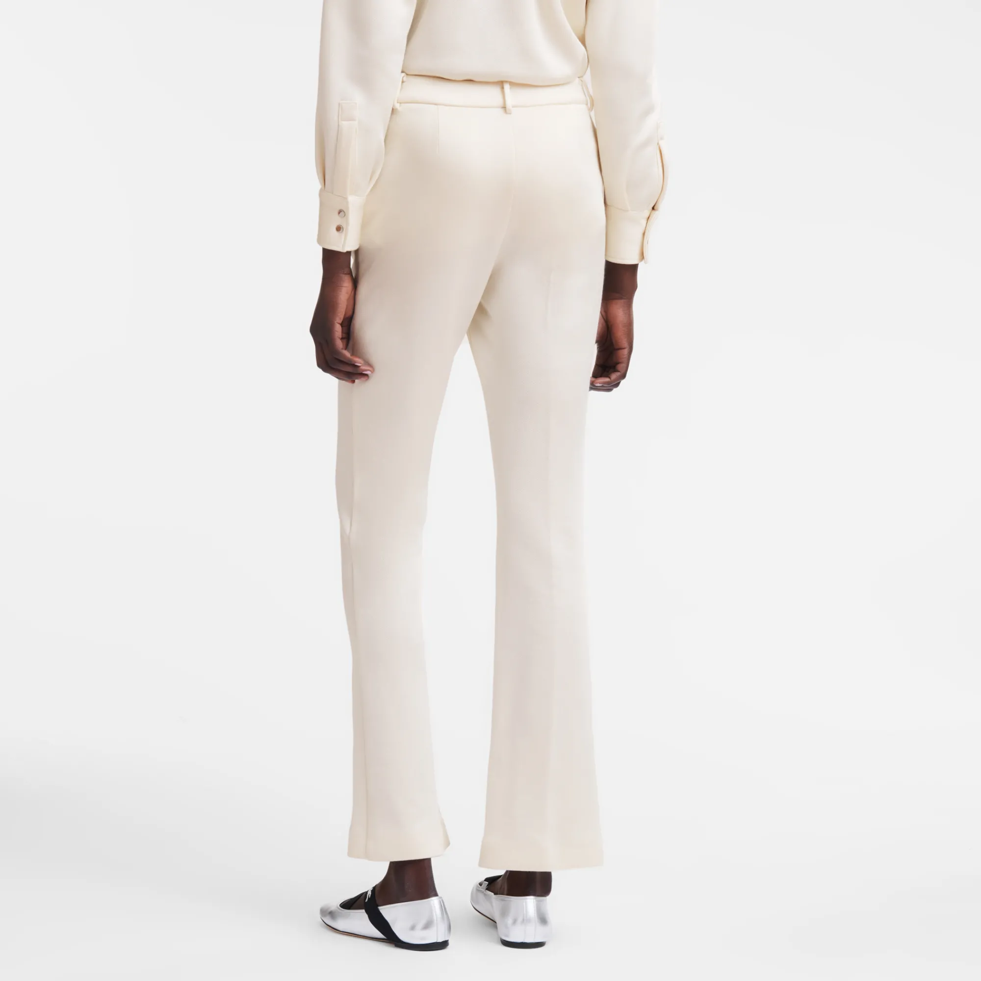 Outlet Longchamp Pantalon De Costume Ecru