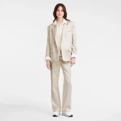 New Longchamp Pantalon Droit Ecru