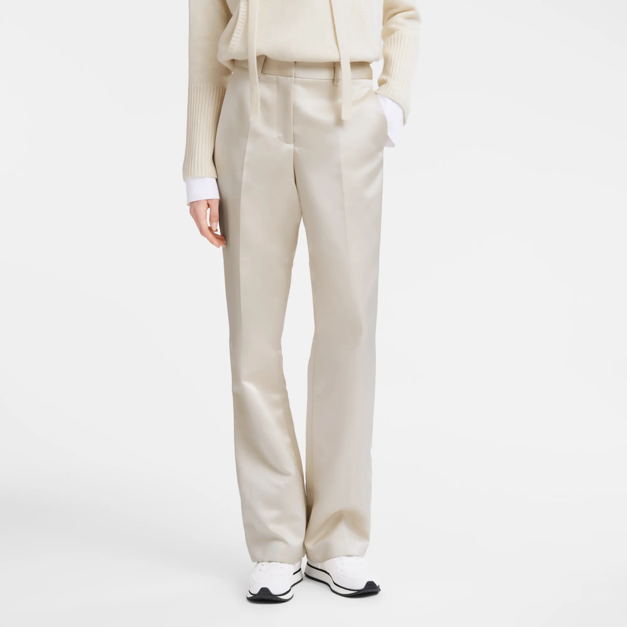 New Longchamp Pantalon Droit Ecru