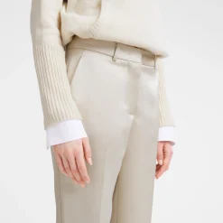 New Longchamp Pantalon Droit Ecru