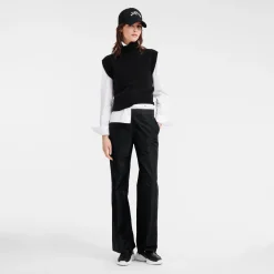 Best Longchamp Pantalon Droit Avec Empiècement Noir