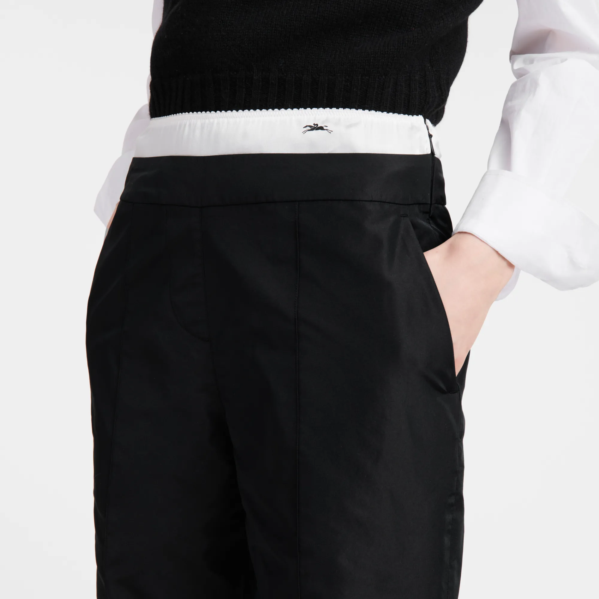 Best Longchamp Pantalon Droit Avec Empiècement Noir
