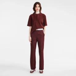 Online Longchamp Pantalon Droit Avec Empiècement Bordeaux