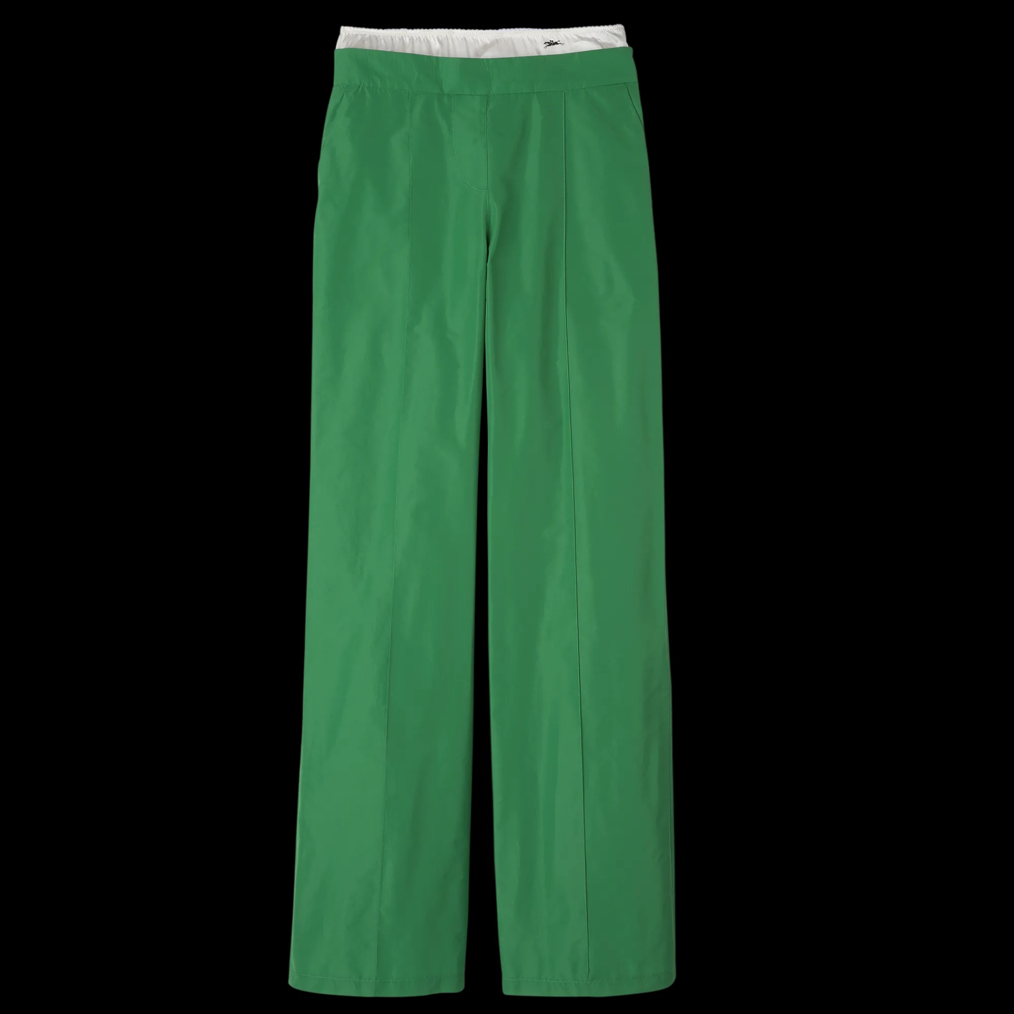 Clearance Longchamp Pantalon Droit Avec Empiècement Vert