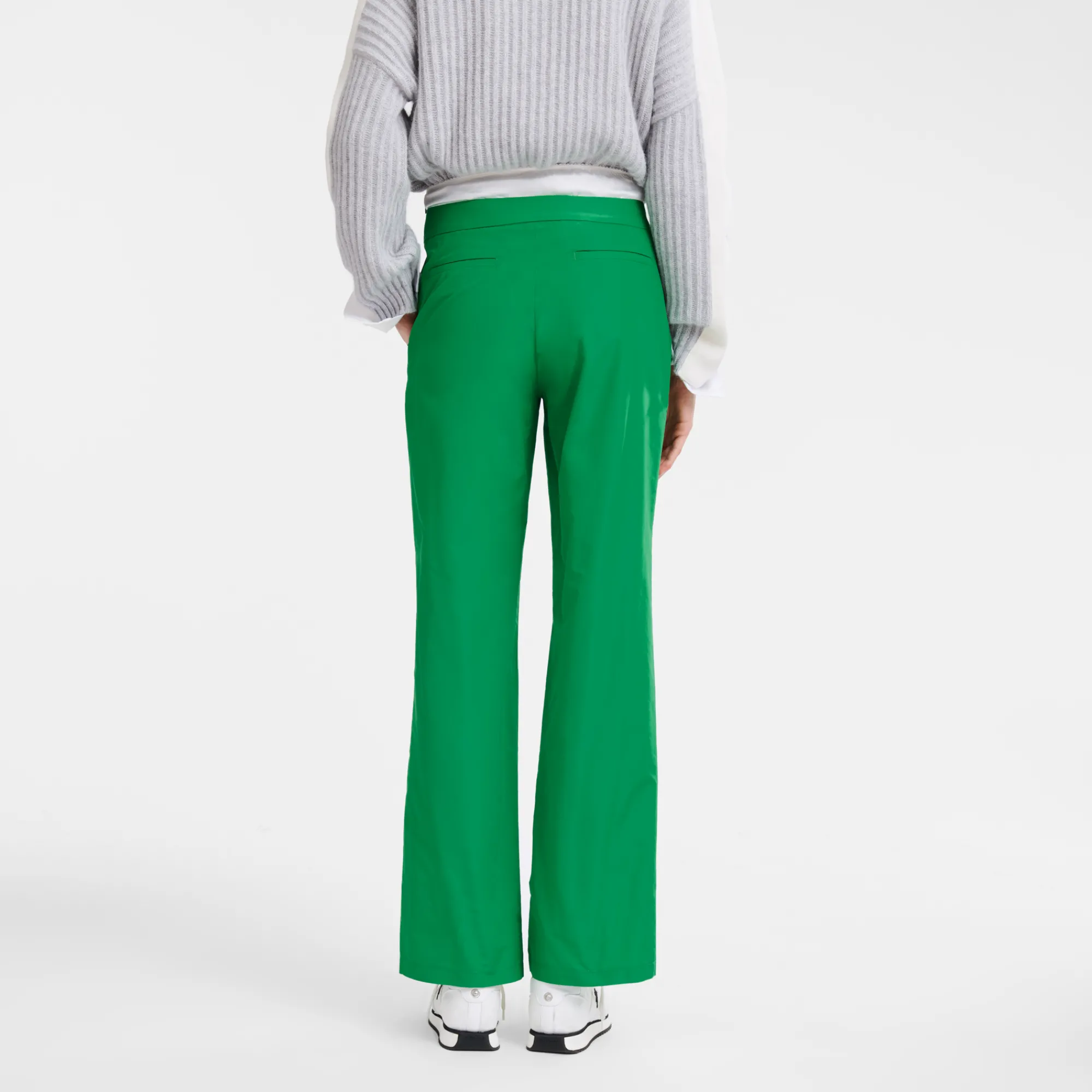 Clearance Longchamp Pantalon Droit Avec Empiècement Vert