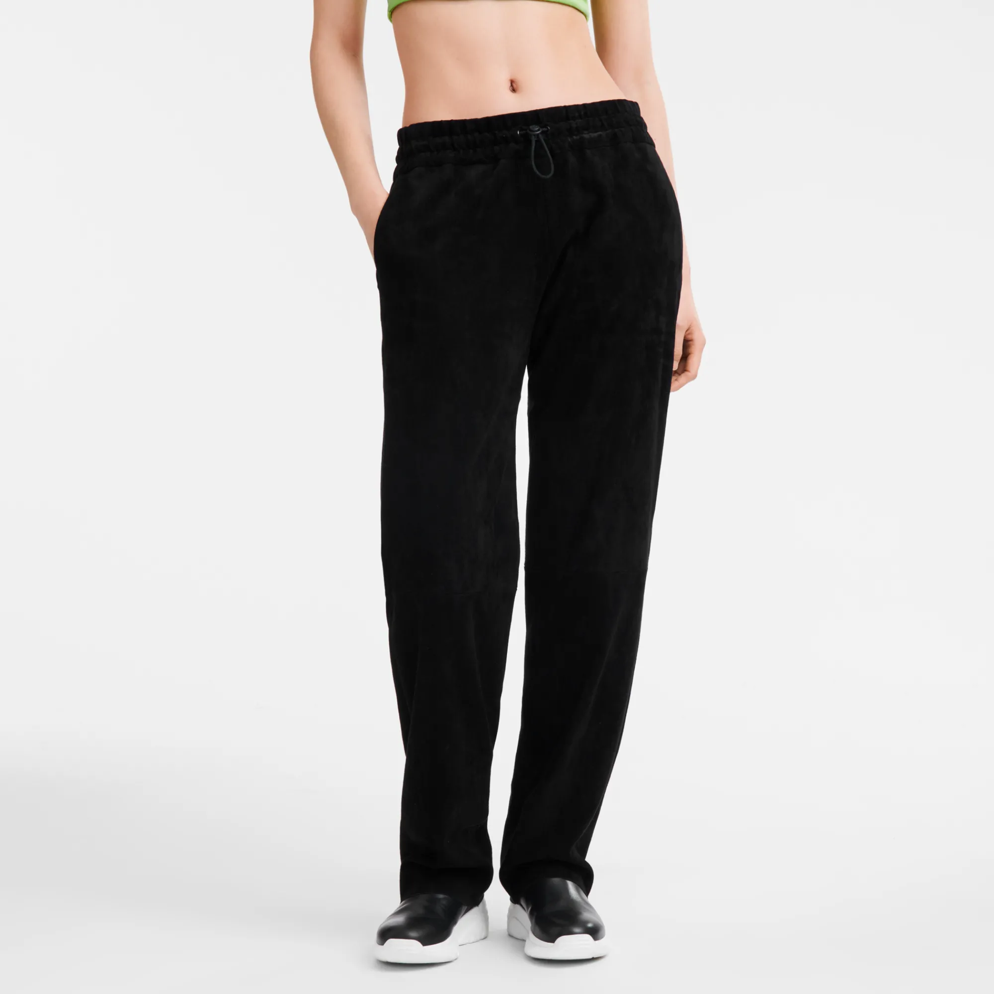 Hot Longchamp Pantalon En Cuir Noir