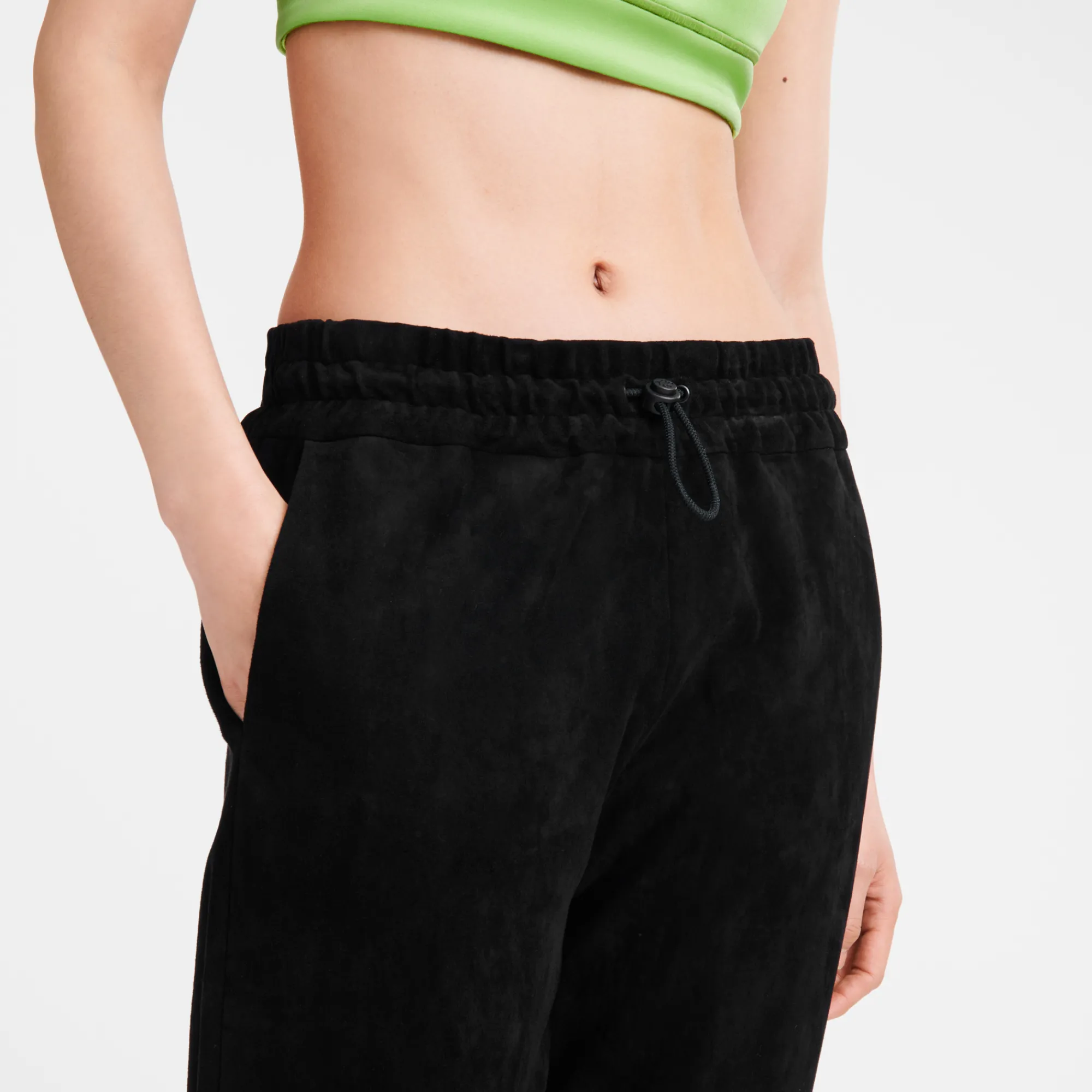 Hot Longchamp Pantalon En Cuir Noir