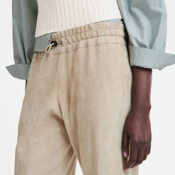 Online Longchamp Pantalon En Cuir Lin
