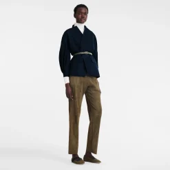 Online Longchamp Pantalon En Cuir Kaki
