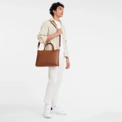 Best Longchamp Porte-documents S Le Foulonné Caramel