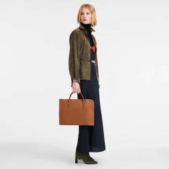 Clearance Longchamp Porte-documents S Le Foulonné Caramel