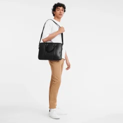 Discount Longchamp Porte-documents XS Le Foulonné Noir