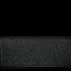 Clearance Longchamp Portefeuille à Rabat Le Foulonné Noir
