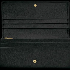 Clearance Longchamp Portefeuille à Rabat Le Foulonné Noir