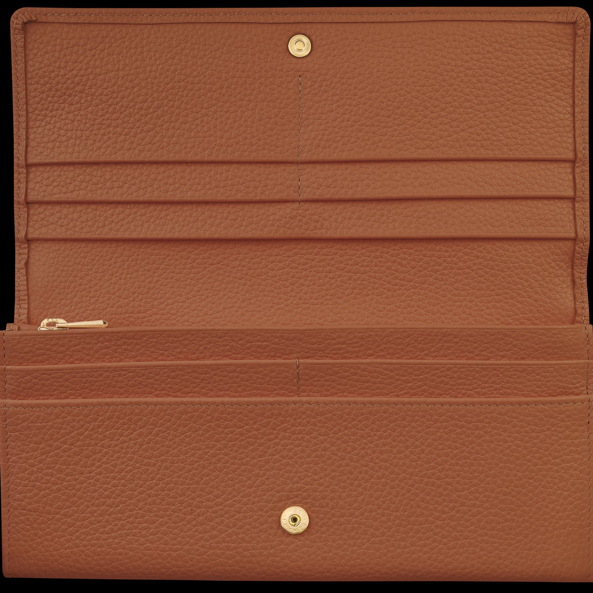 New Longchamp Portefeuille à Rabat Le Foulonné Caramel