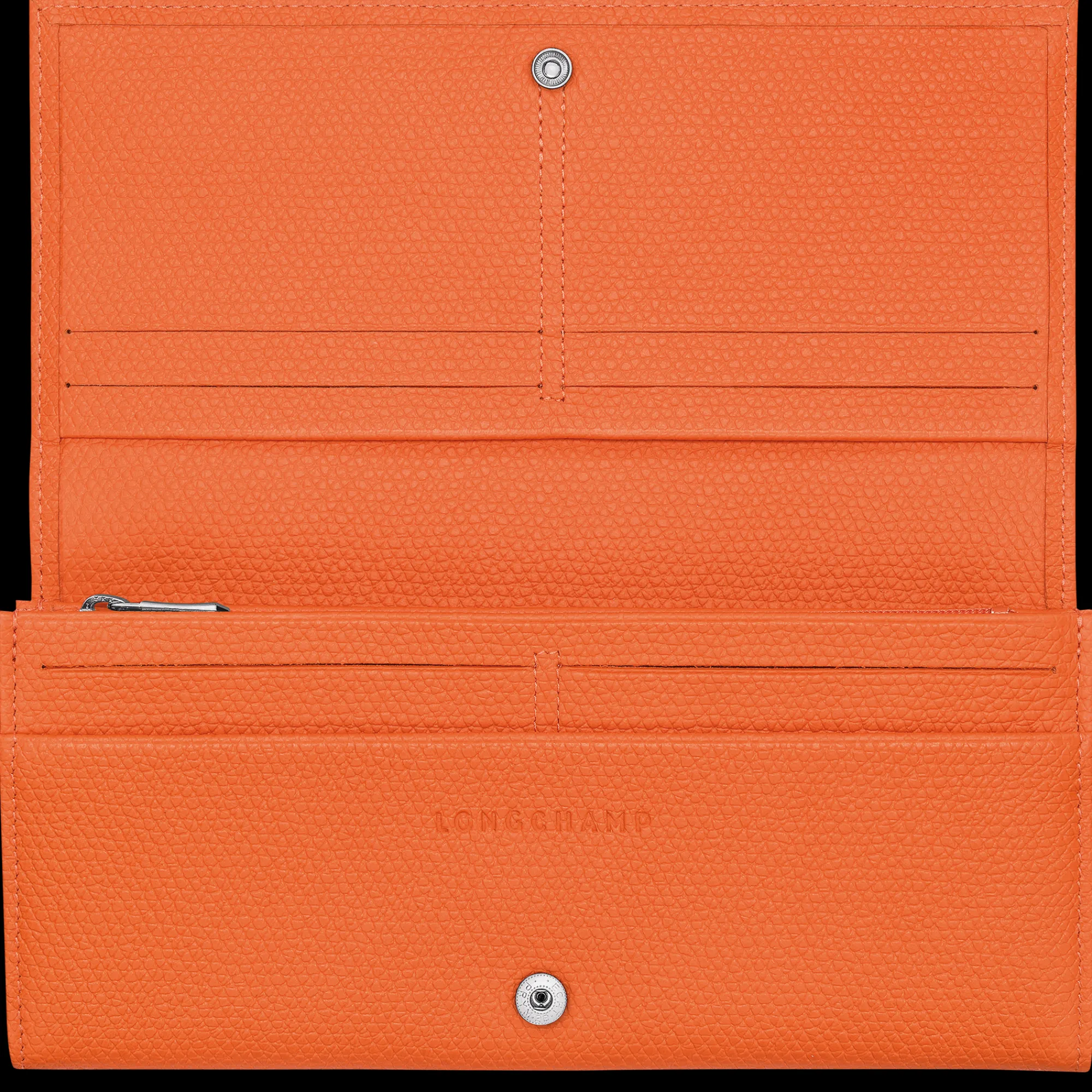 Discount Longchamp Portefeuille à Rabat Le Roseau Orange