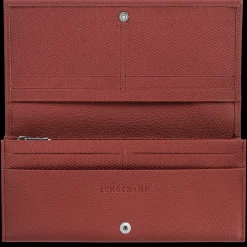 Online Longchamp Portefeuille à Rabat Le Roseau Châtaigne