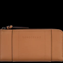 Clearance Longchamp Portefeuille Zippé 3D Naturel
