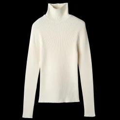 Sale Longchamp Pull Ajusté Col Cheminée Ecru
