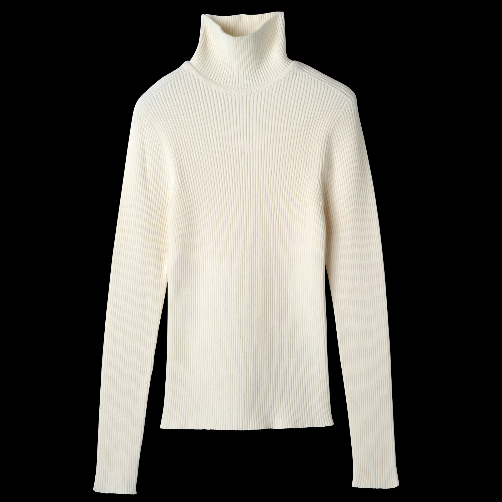 Sale Longchamp Pull Ajusté Col Cheminée Ecru