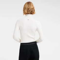 Sale Longchamp Pull Ajusté Col Cheminée Ecru