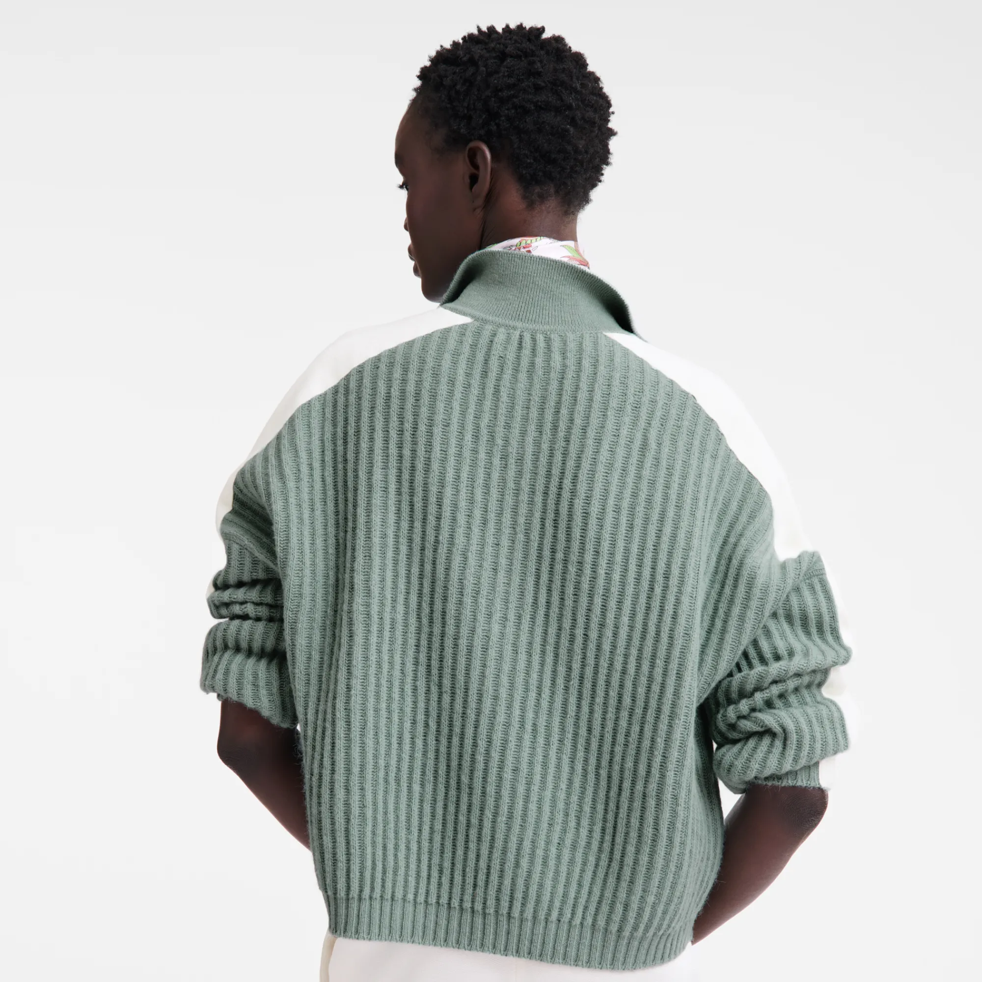 Discount Longchamp Pull Col Polo Céladon