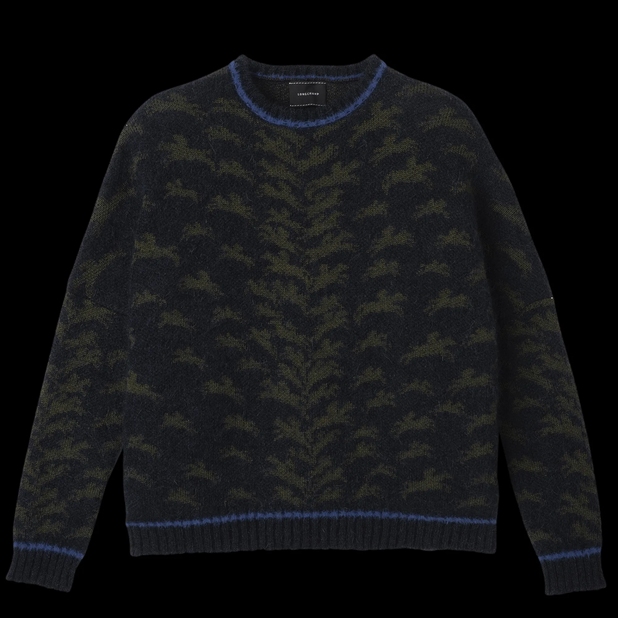 Discount Longchamp Pull Col Rond Marine