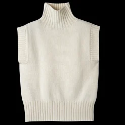 Sale Longchamp Pull Sans Manche Col Cheminée Ecru