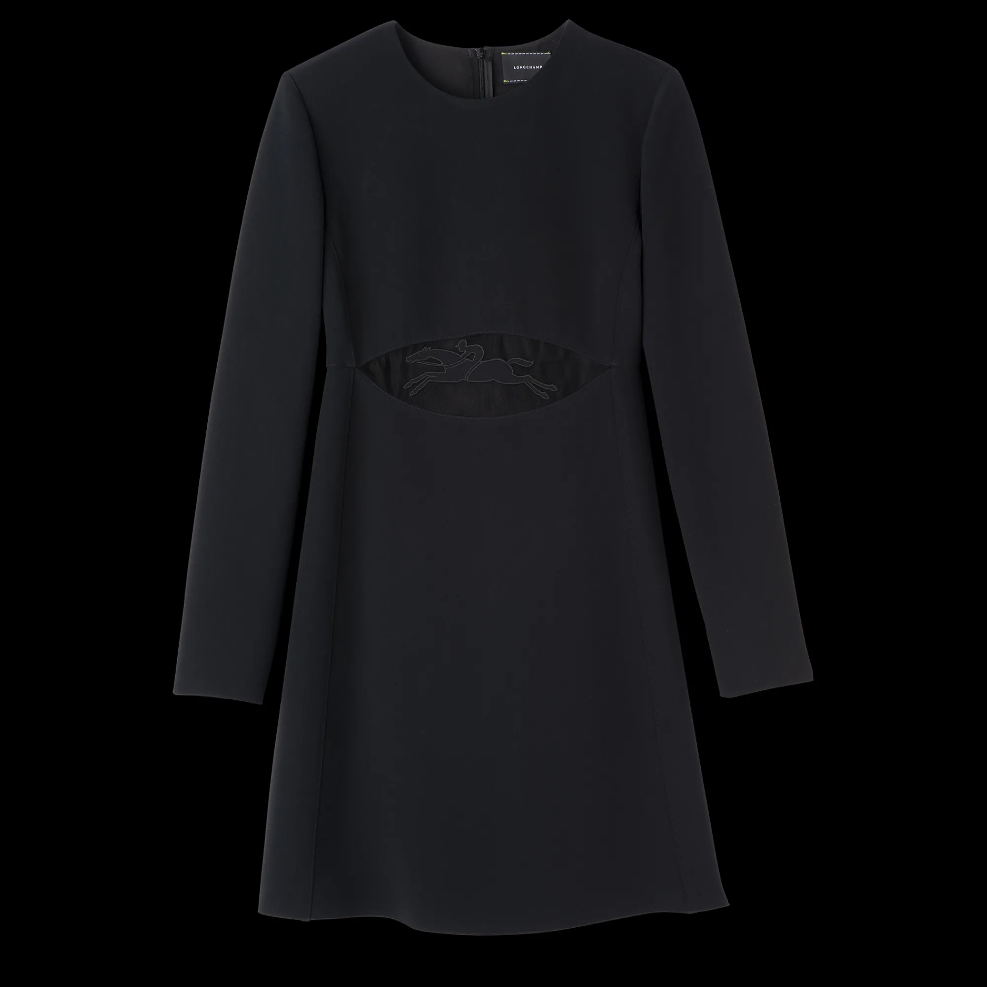 Longchamp Robe Avec Empiècement Signature Noir
