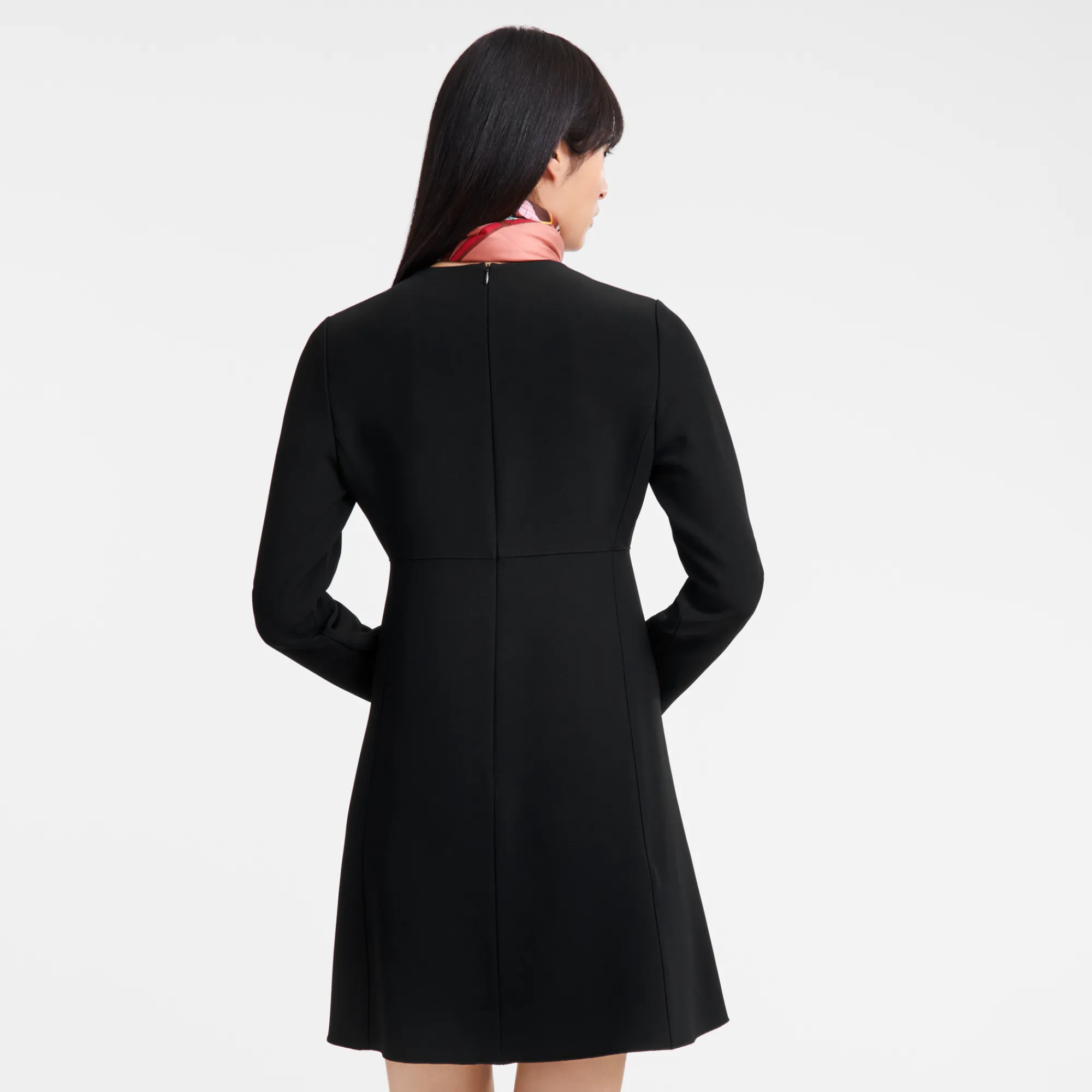 Longchamp Robe Avec Empiècement Signature Noir